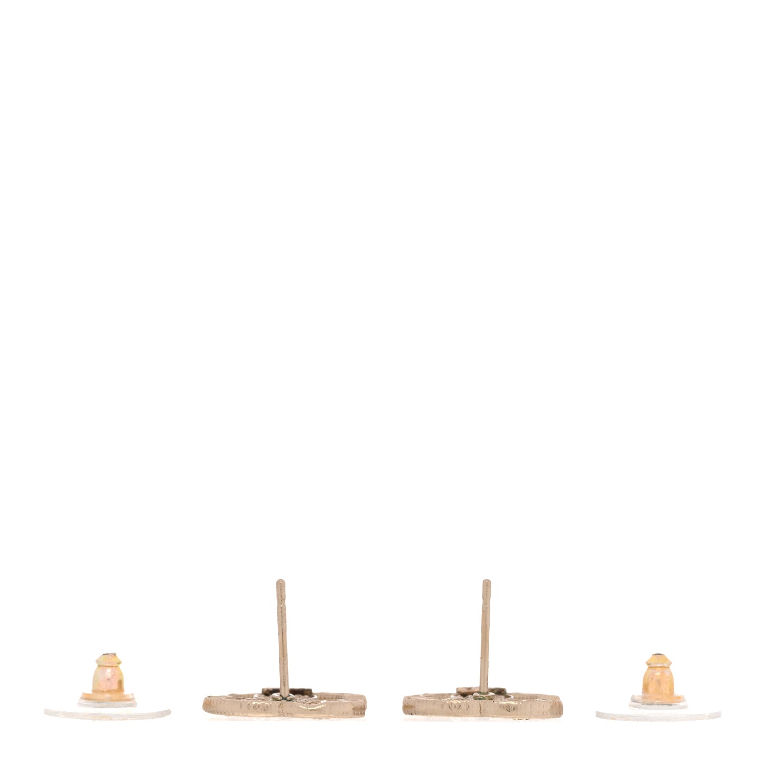 Tweed Effect CC Earrings Gold