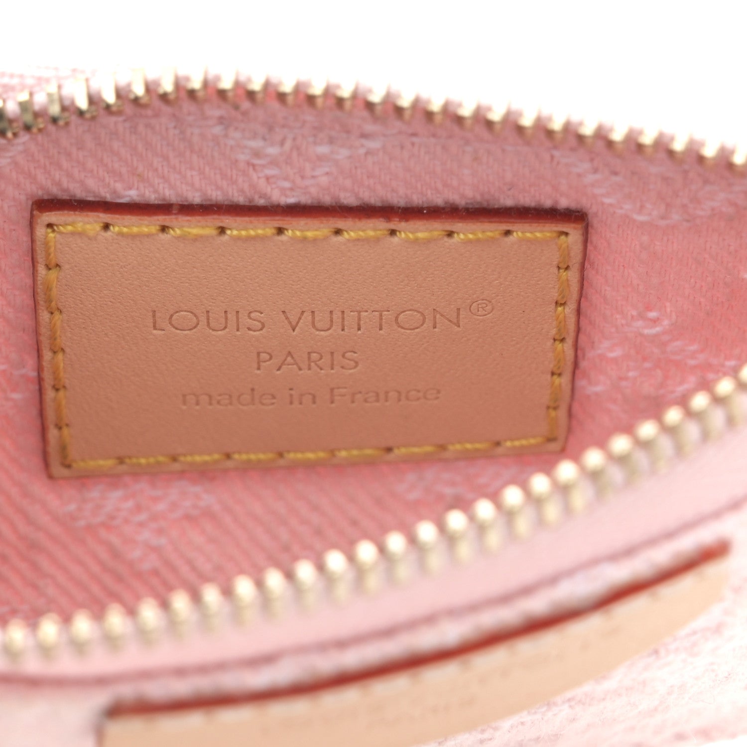 Monogram Denim Key Pouch Washed Pink