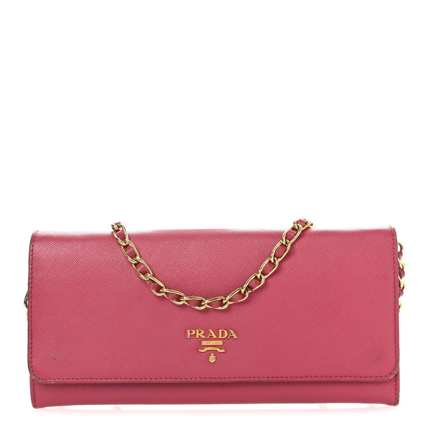 Saffiano Metal Oro Chain Wallet Peonia