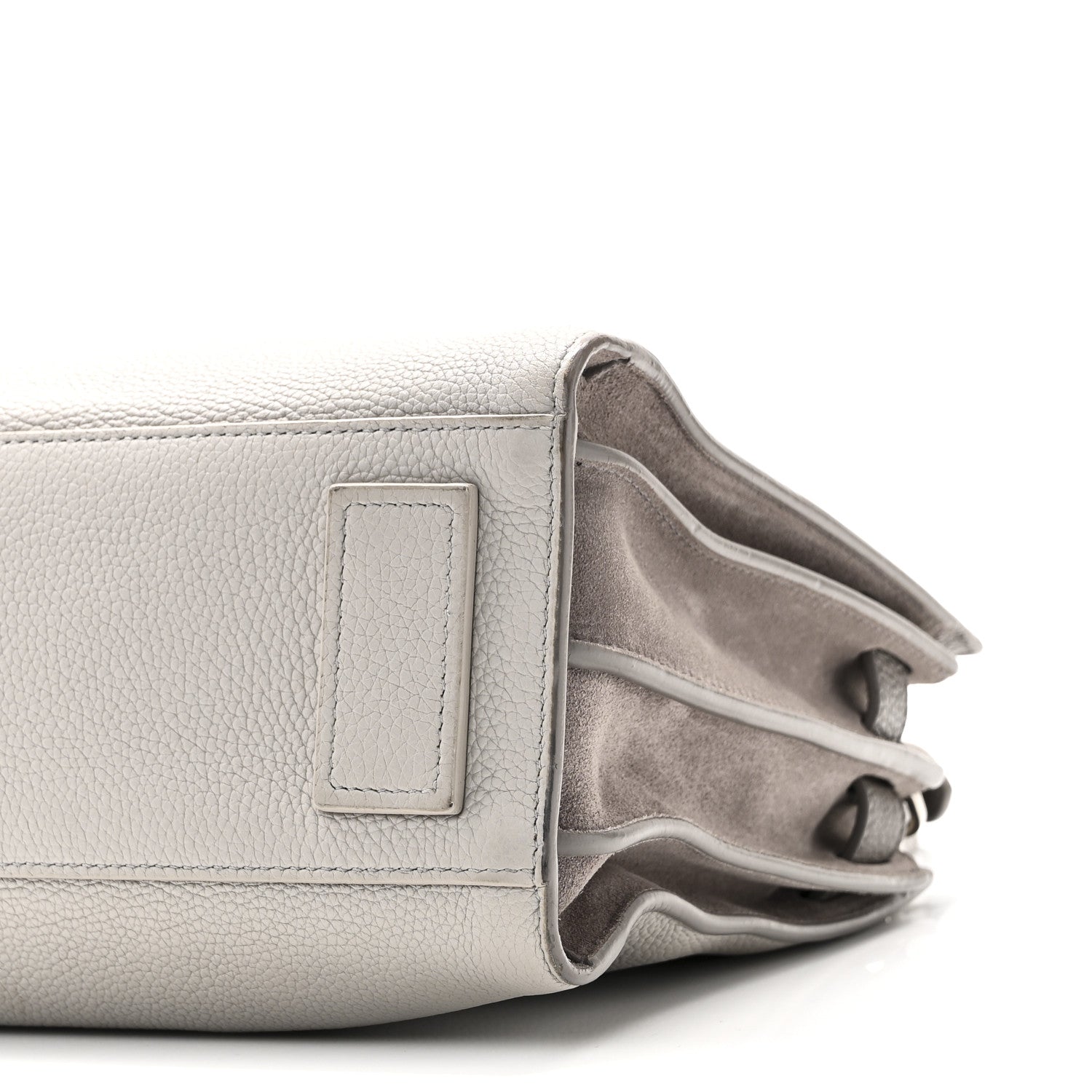Grained Calfskin Bi-Color Baby Supple Sac De Jour Souris Fog