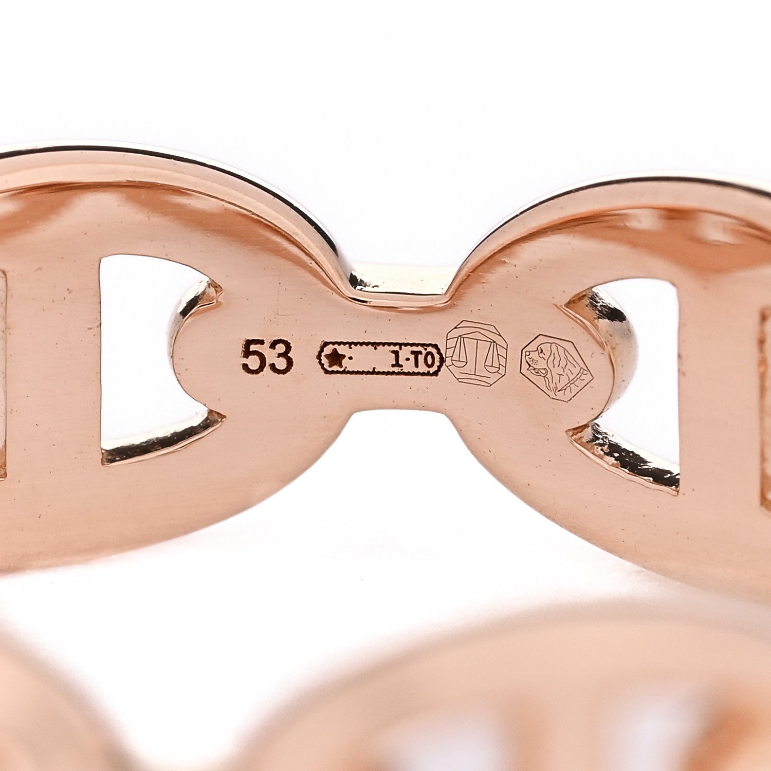 18K Rose Gold PM Chaine d'Ancre Enchainee Ring 53 6.5