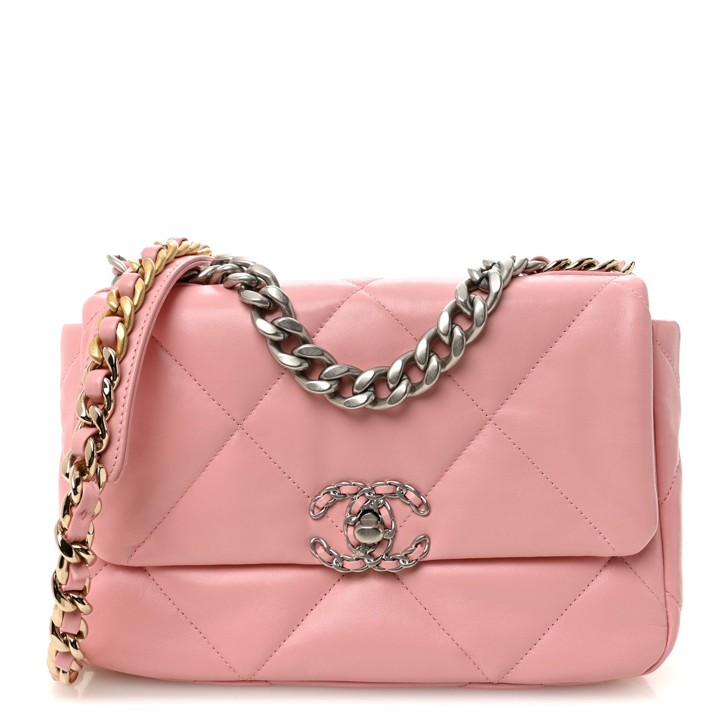 Lambskin Quilted Medium Chanel 19 Flap Pink