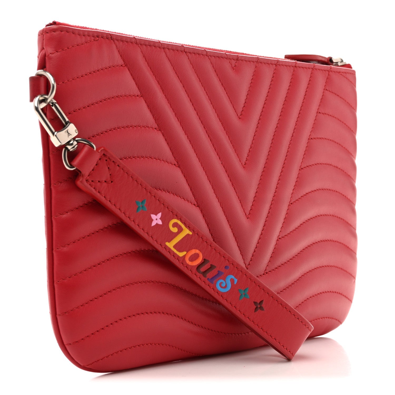 Calfskin New Wave Zipped Pochette Ecarlate