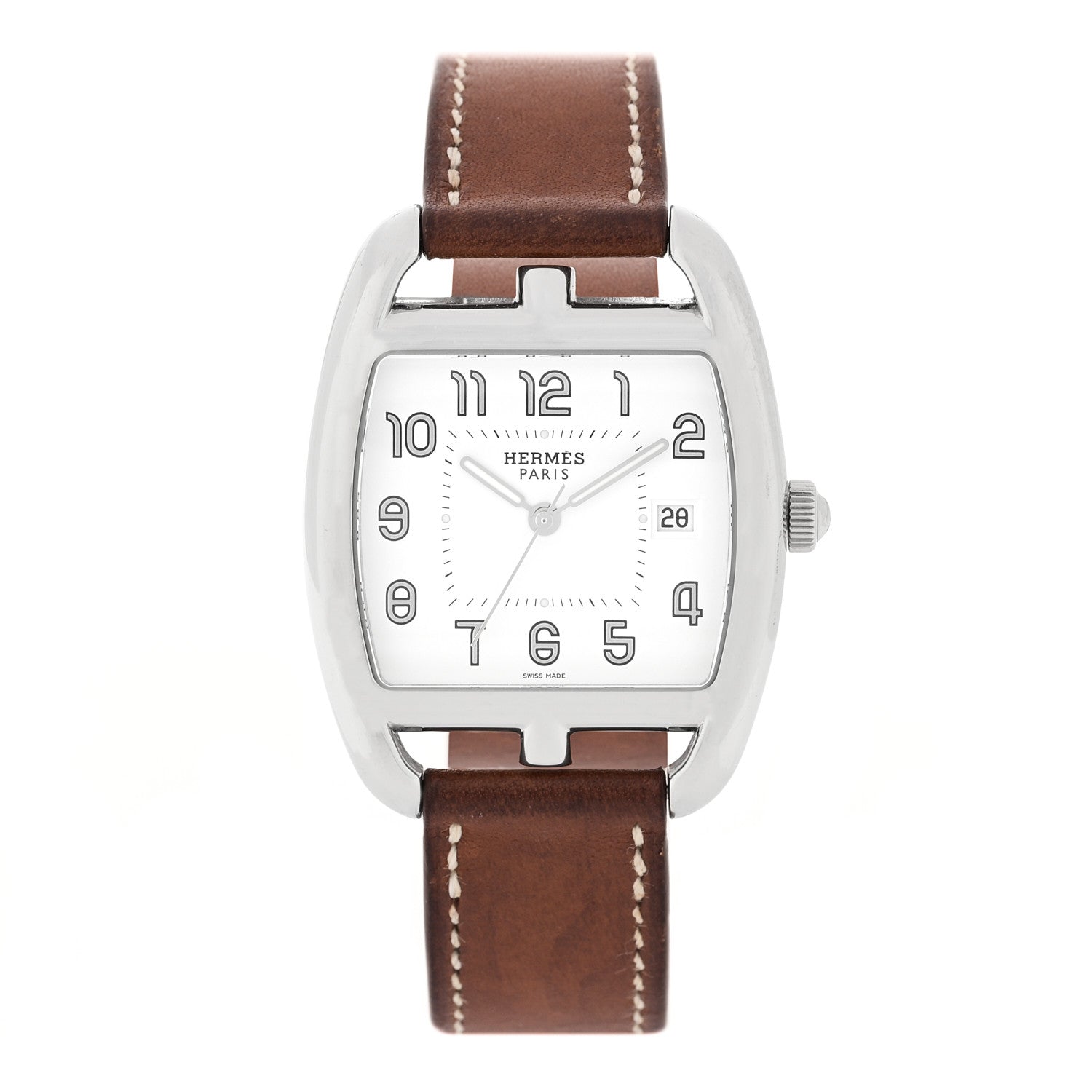 Stainless Steel Barenia 33mm Cape Cod Tonneau Double Tour Quartz Watch Fauve