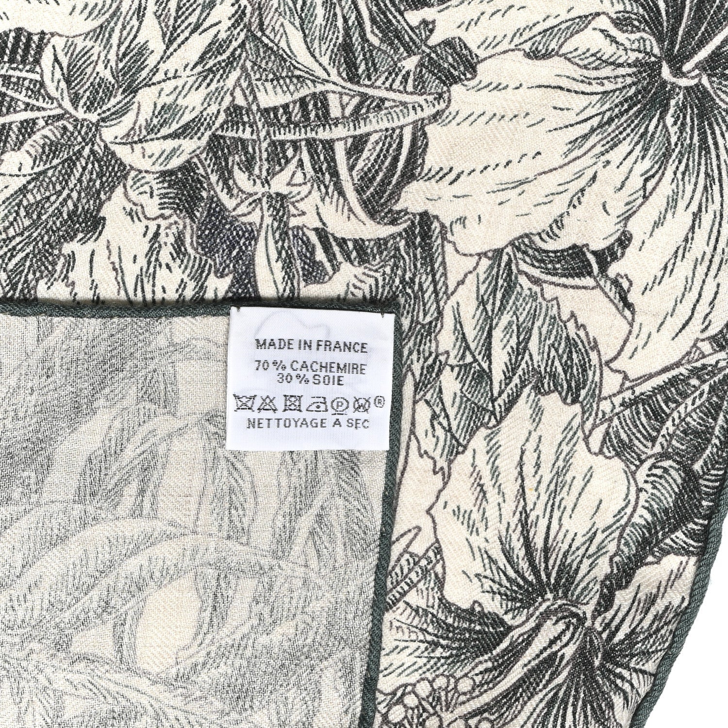 Cashmere Silk All 'Orto Botanico Di Palermo Shawl 140 Vert Loden Naturel Encre