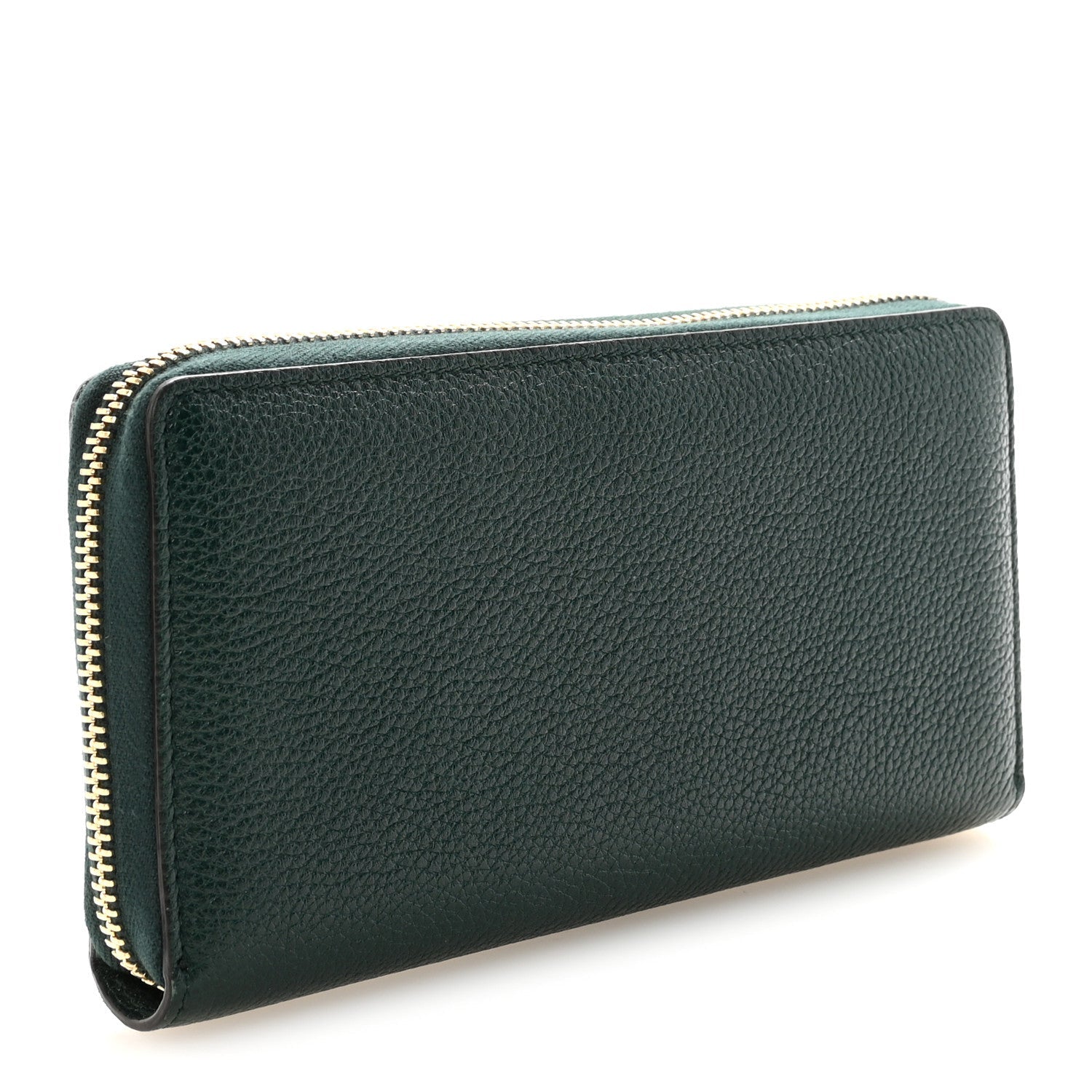 Grainy Calfskin Zumi Zip Around Wallet Vintage Green