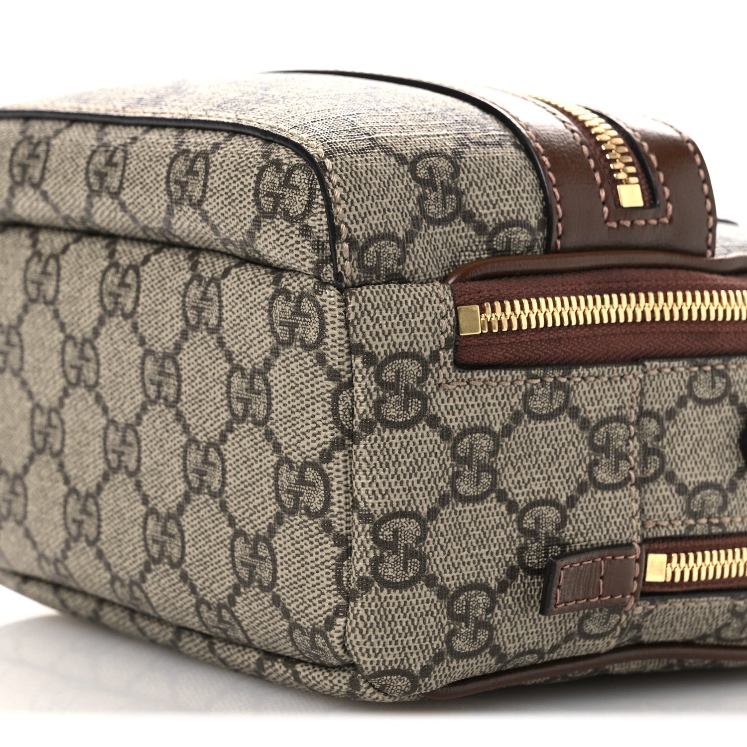 GG Supreme Monogram Azalea Calfskin Retro Interlocking G Multi-Function Bag Beige Ebony Brown Sugar