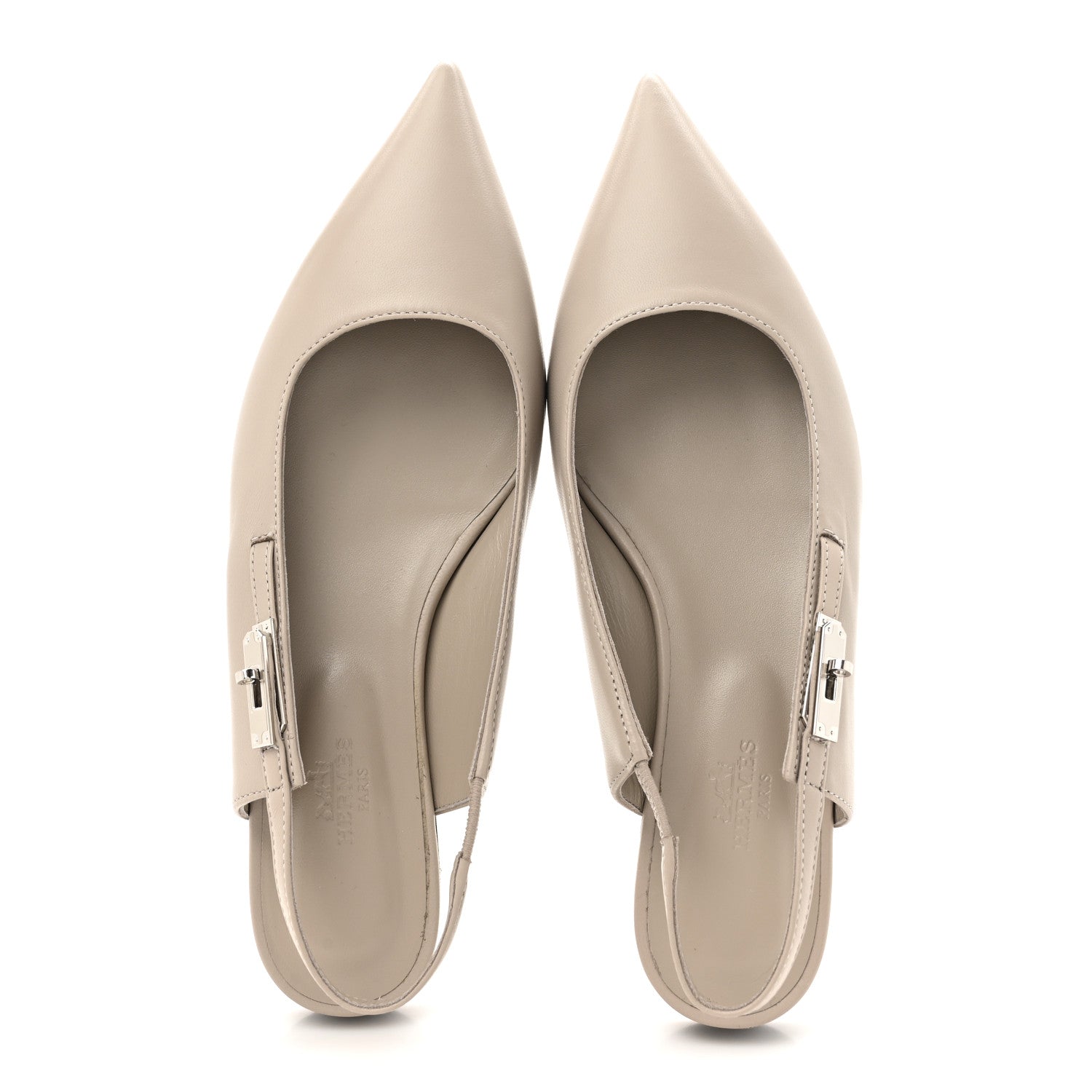 Nappa Lovely Slingback Flats 37 Beige Galet