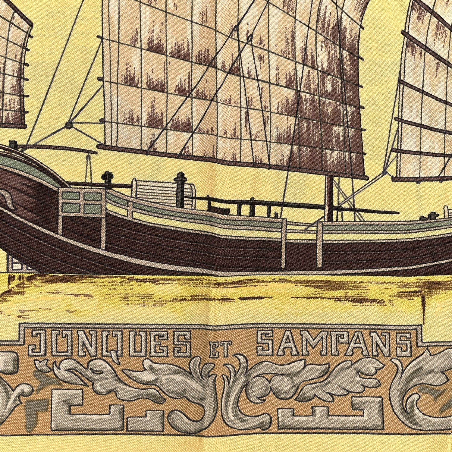 Silk Jonques et Sampans Scarf 90