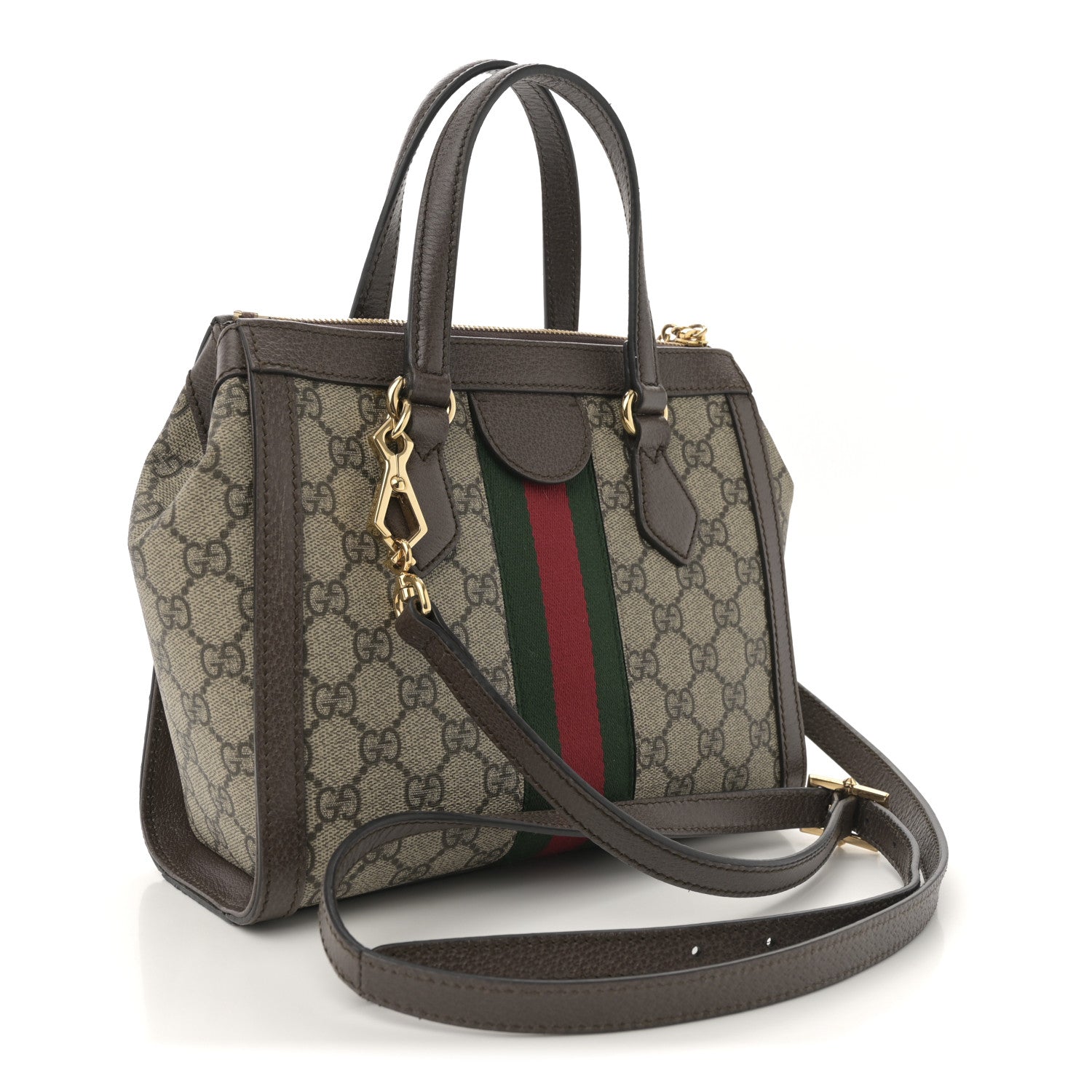 GG Supreme Monogram Small Ophidia Tote Bag Brown