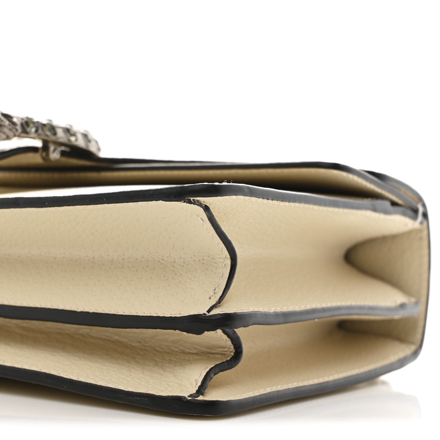 Textured Calfskin Crystal Small Dionysus Shoulder Bag Mystic White