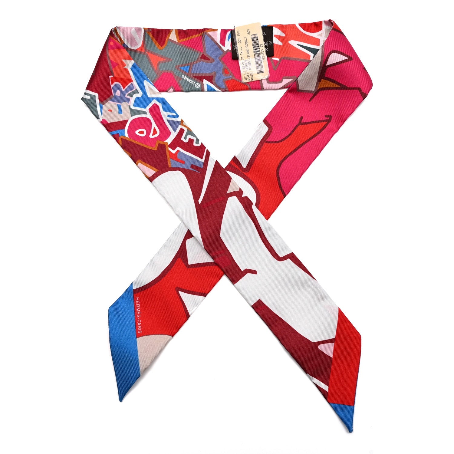 Silk Graff Graffiti Twilly Rouge Piment White Cobalt