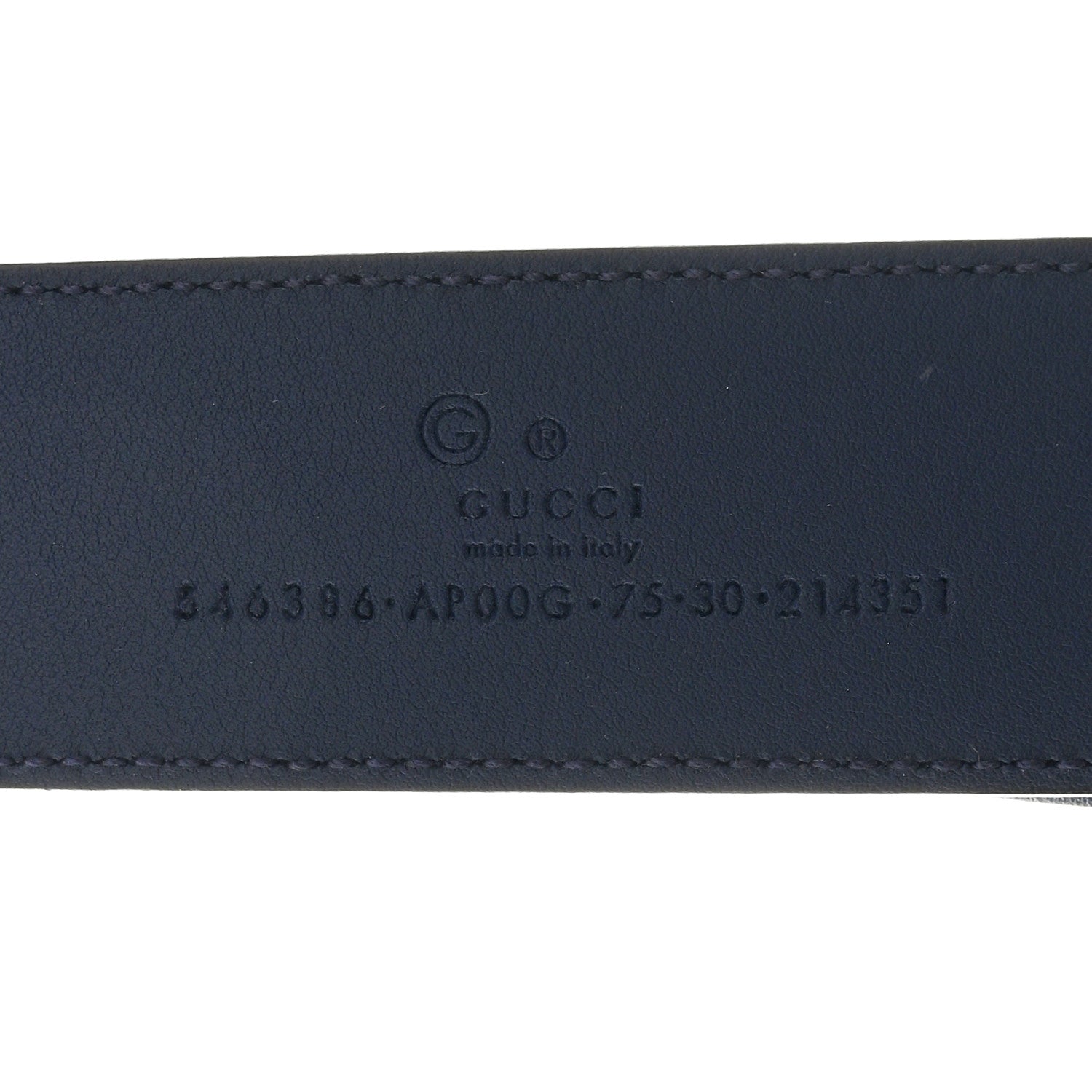 Moon Calfskin Interlocking G 37mm Belt 75 30 Cobalt Blue