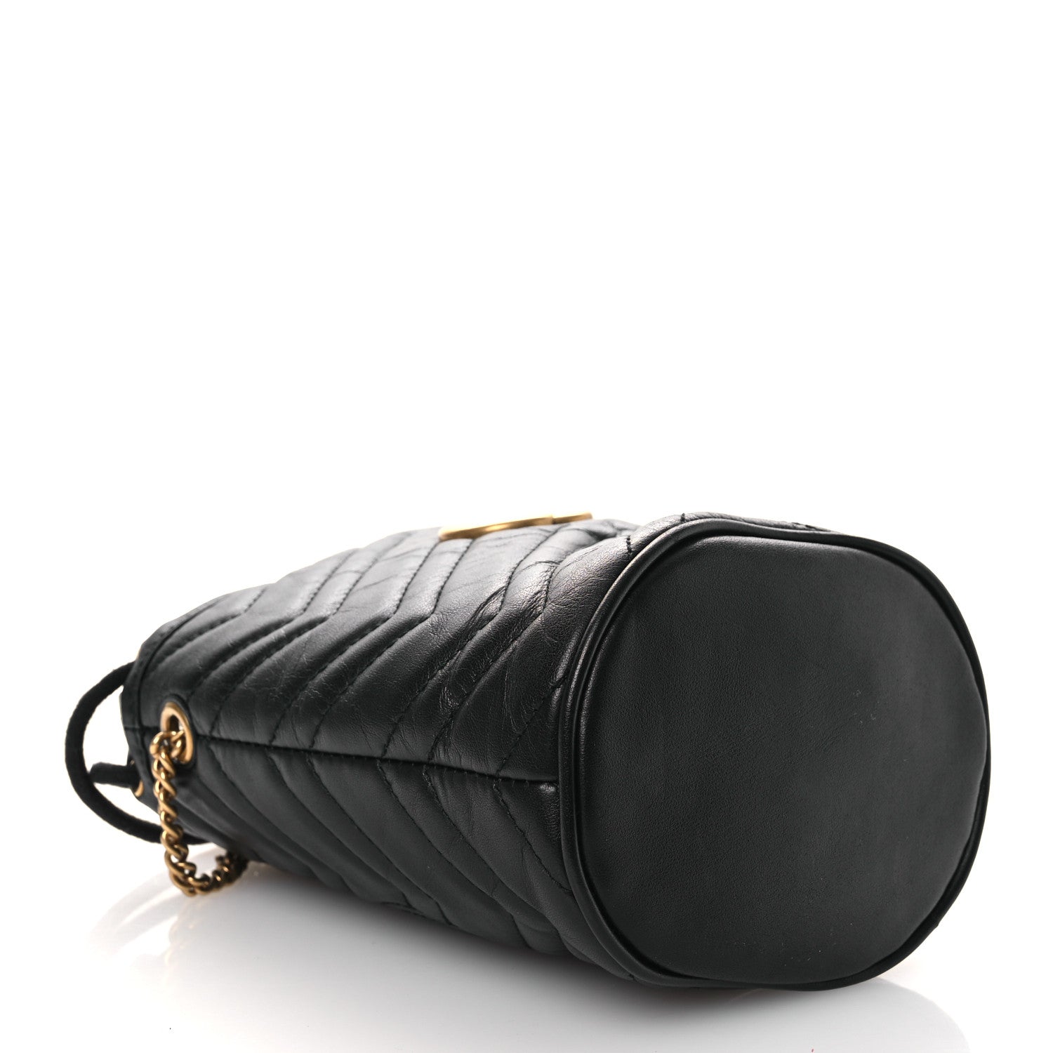 Calfskin Matelasse Mini GG Marmont 2.0 Bucket Bag Black