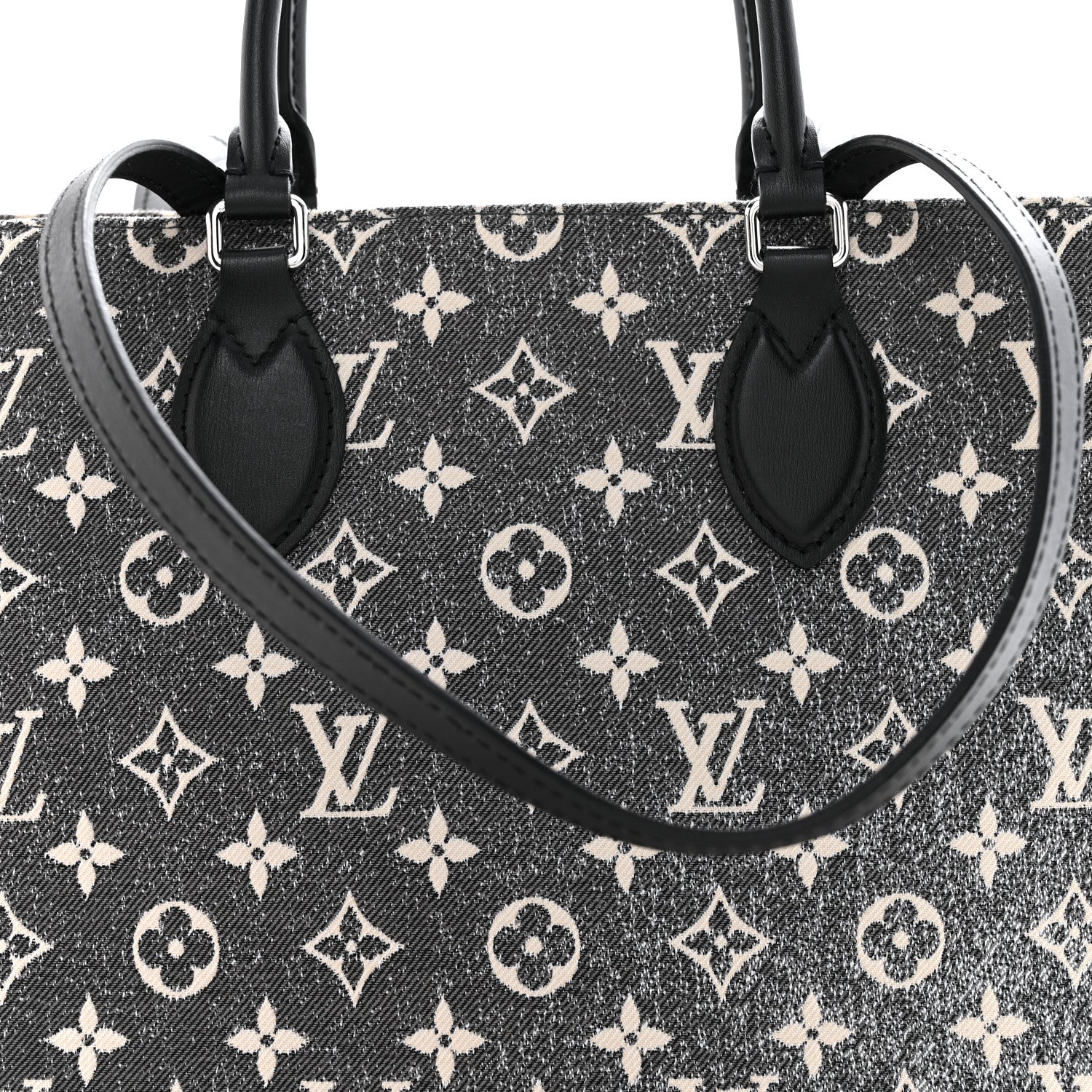 Monogram Jacquard Denim Onthego MM Black
