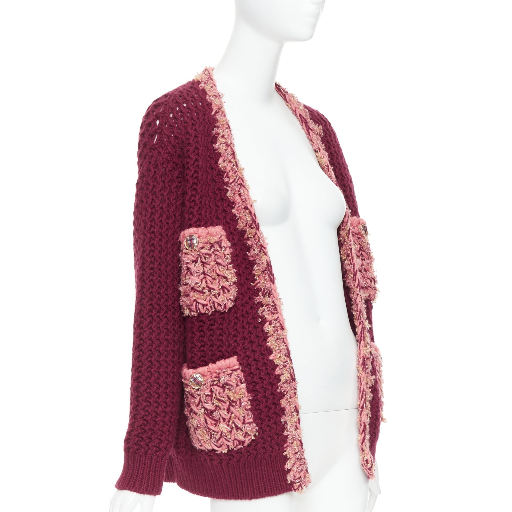 Women's Chanel Runway cashmere tweed 4 pockets cardigan