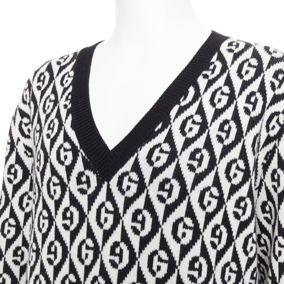 Men's Gucci wool G Rhombus monogram intarsia sweater