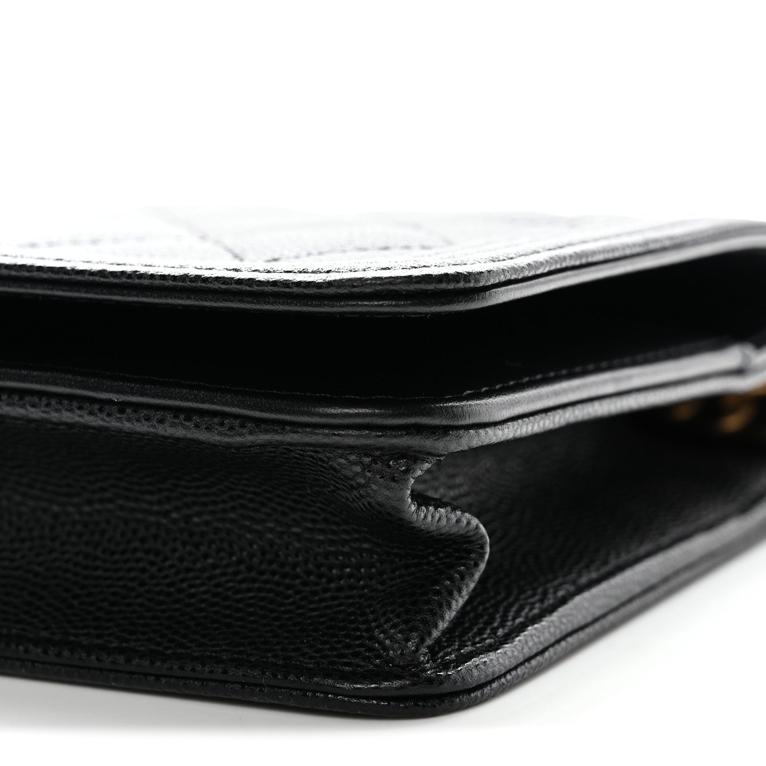 Caviar Quilted Boy Wallet On Chain WOC Black