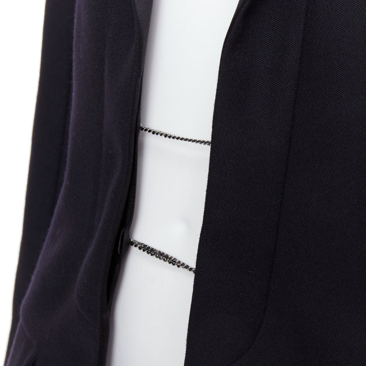 Women's Chanel black wool tuxedo blazer