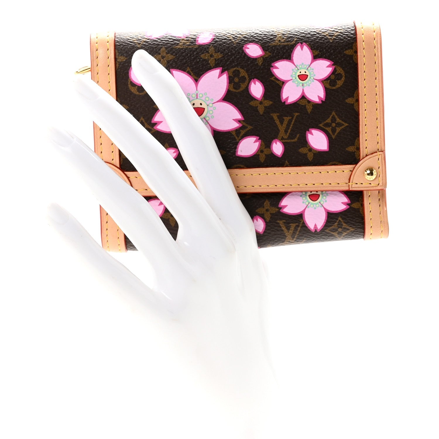 LV X TM Monogram Cherry Blossom Victorine Wallet Sakura Brown
