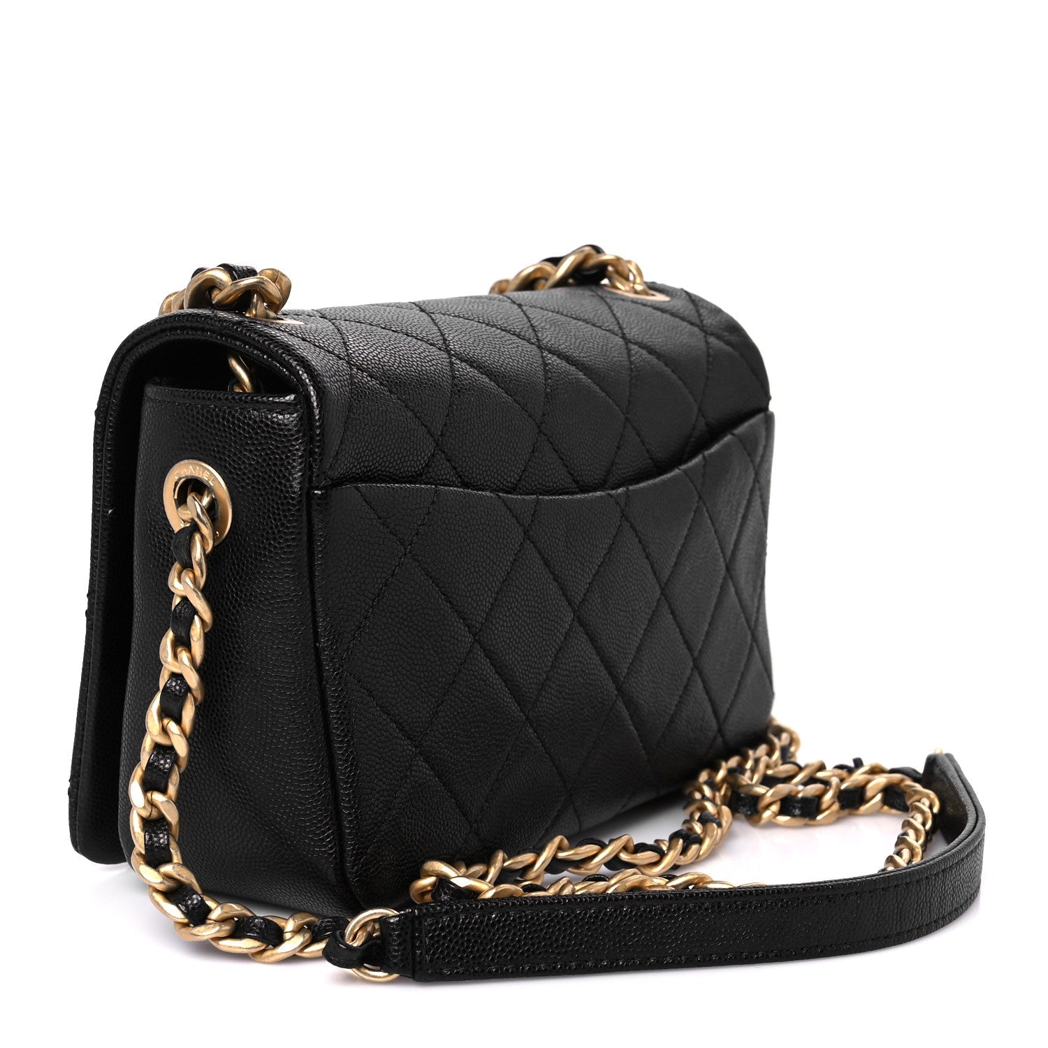 Caviar Quilted Small Fashion Therapy Flap Bag Black