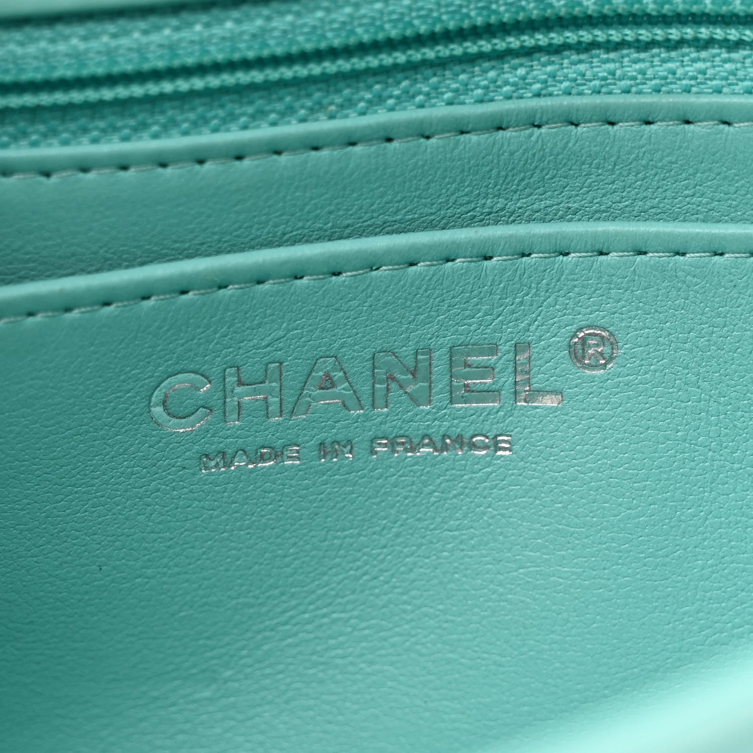 Lambskin Quilted Mini Rectangular Flap Turquoise