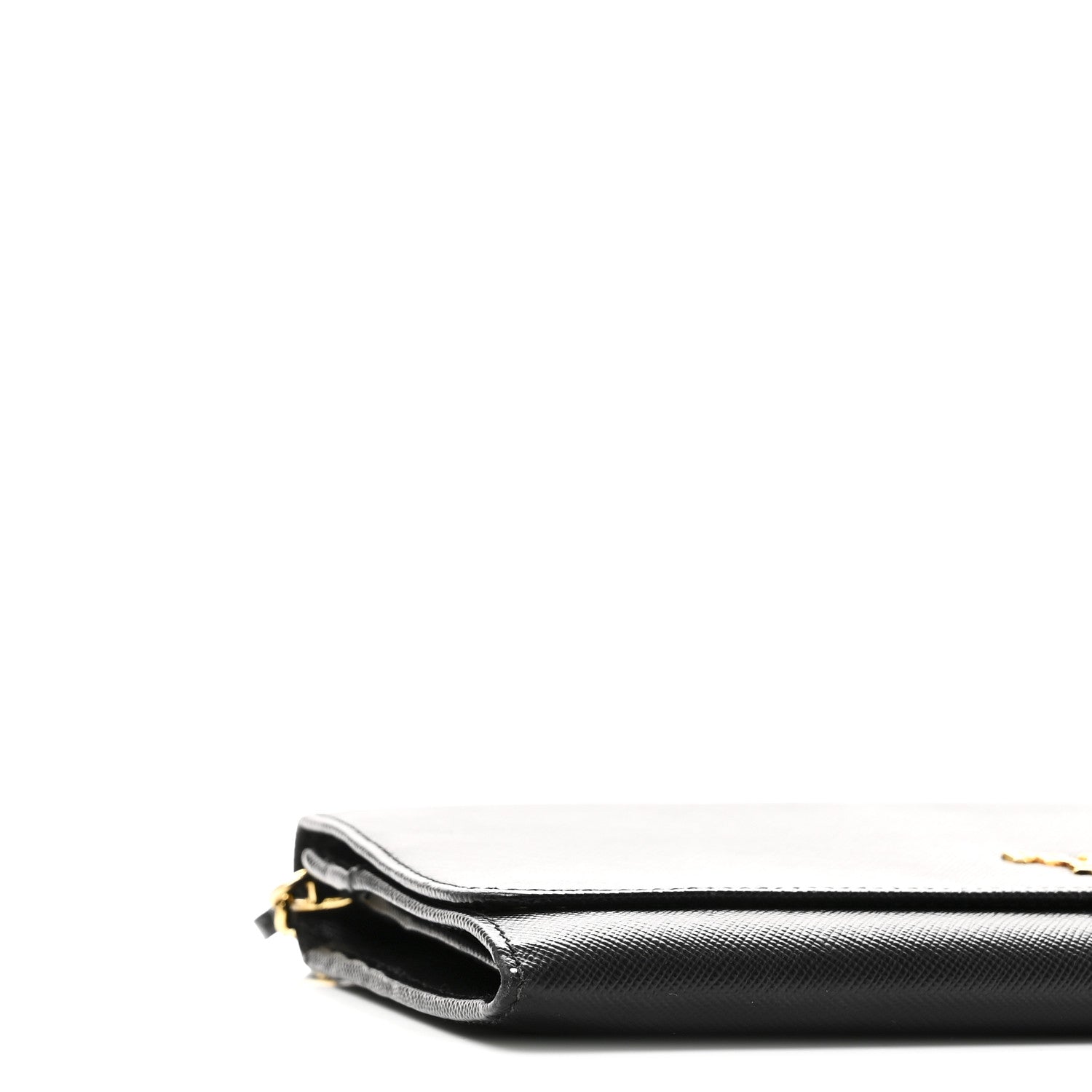 Saffiano Metal Oro Chain Wallet Black