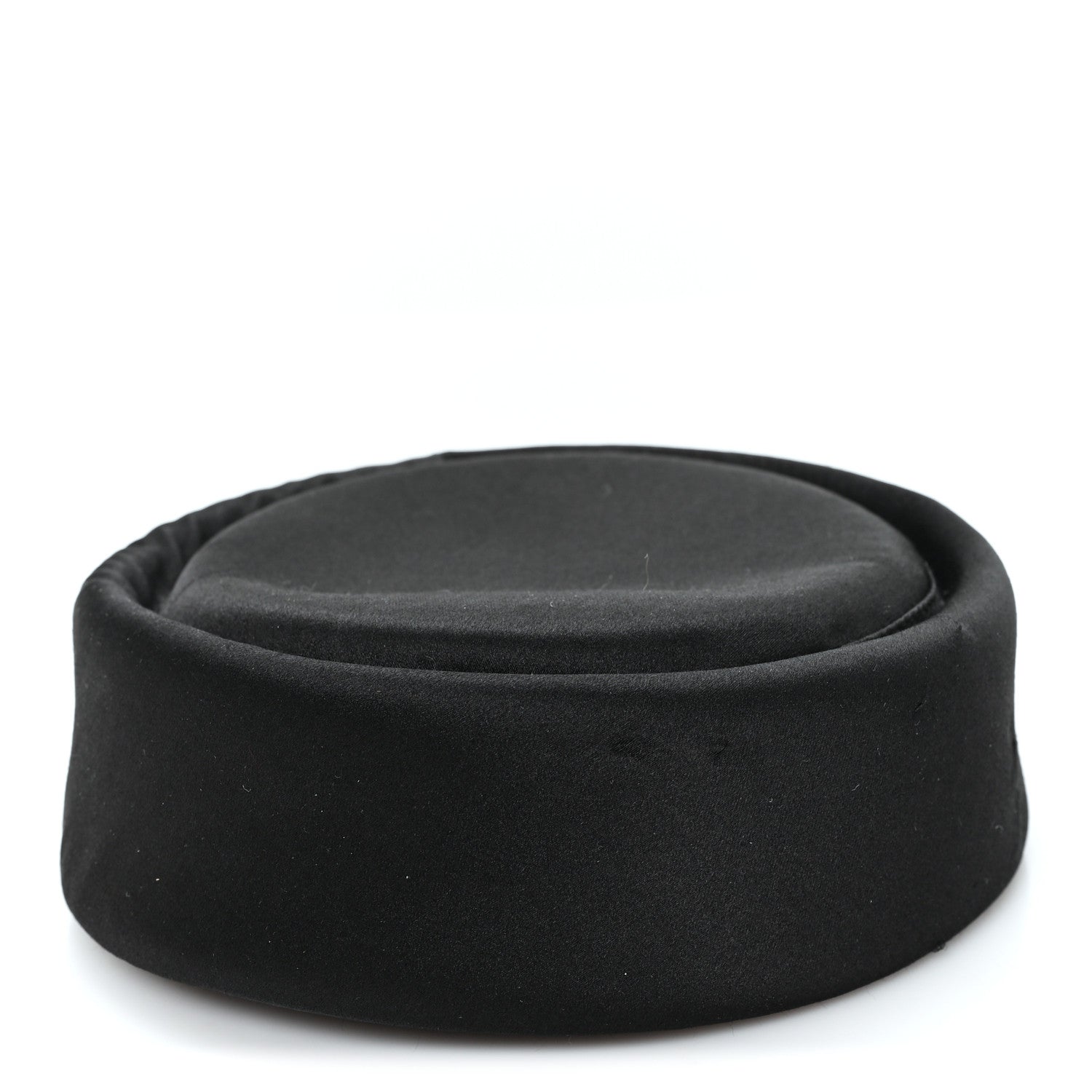 Satin Pillbox Hat M 57 Black