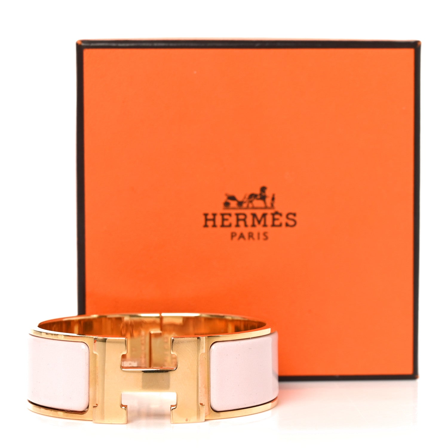 Enamel Wide Clic Clac H PM Bracelet Rose Candeur