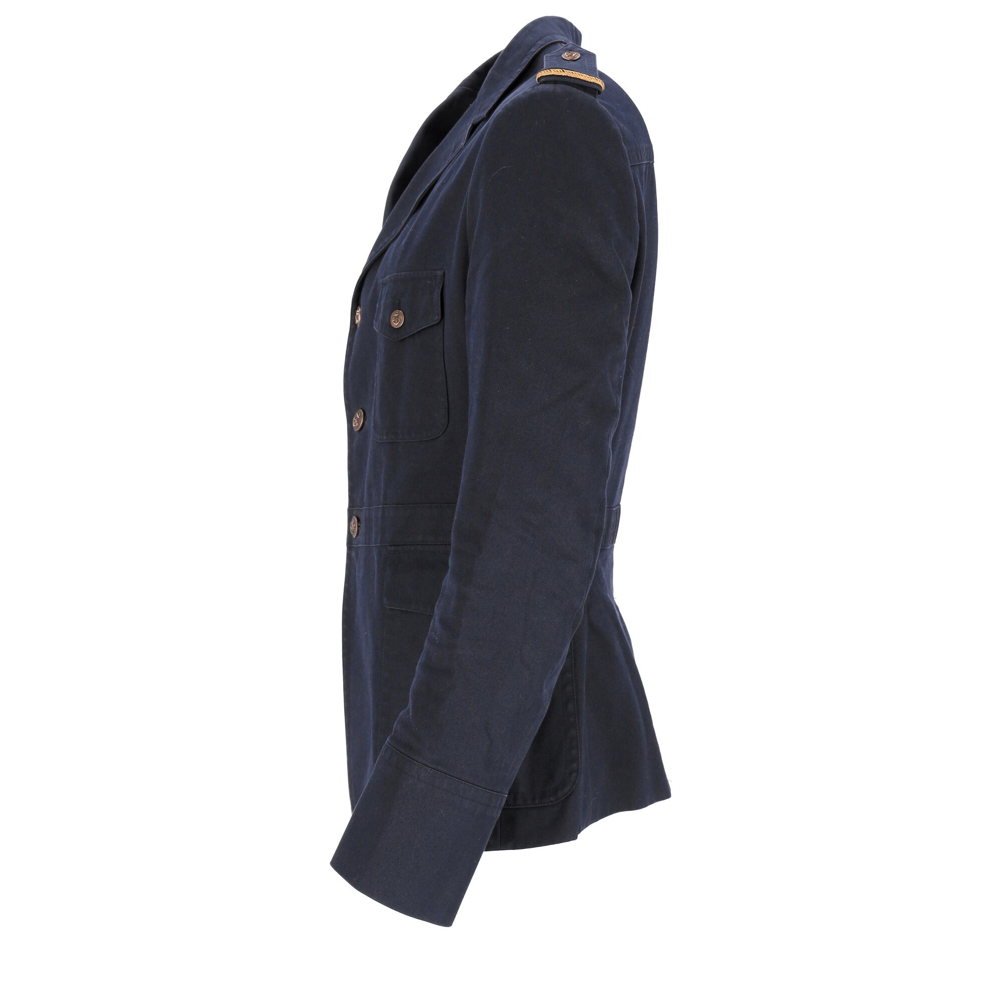 Men's Gucci Military field Blazer with Pockets in Navy Blue Cotton