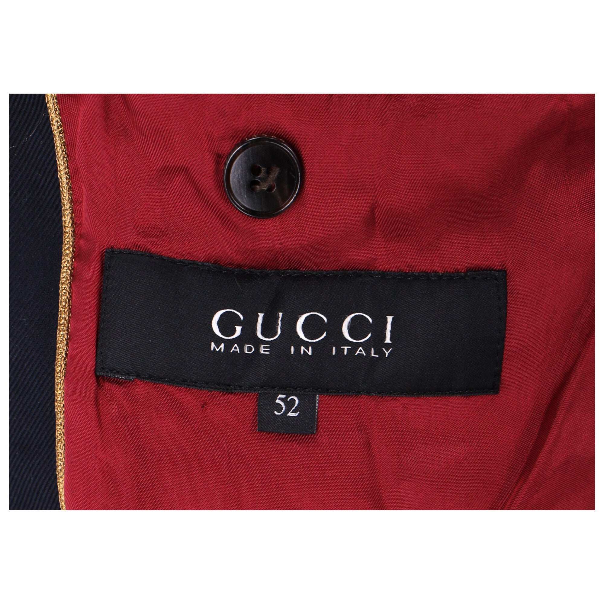 Men's Gucci Military field Blazer with Pockets in Navy Blue Cotton