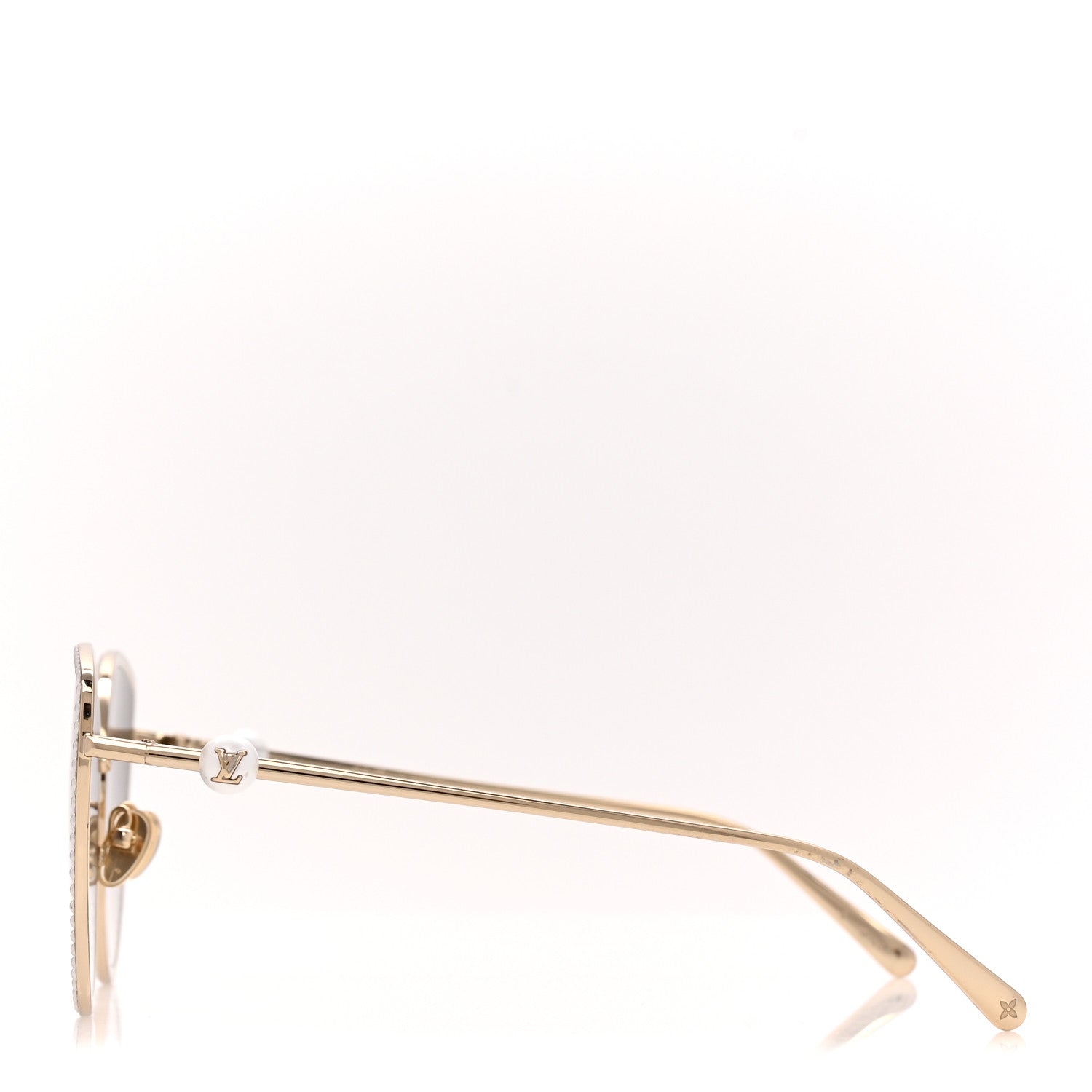 Pearl LV Cat Eye Sunglasses Z1995U Gold