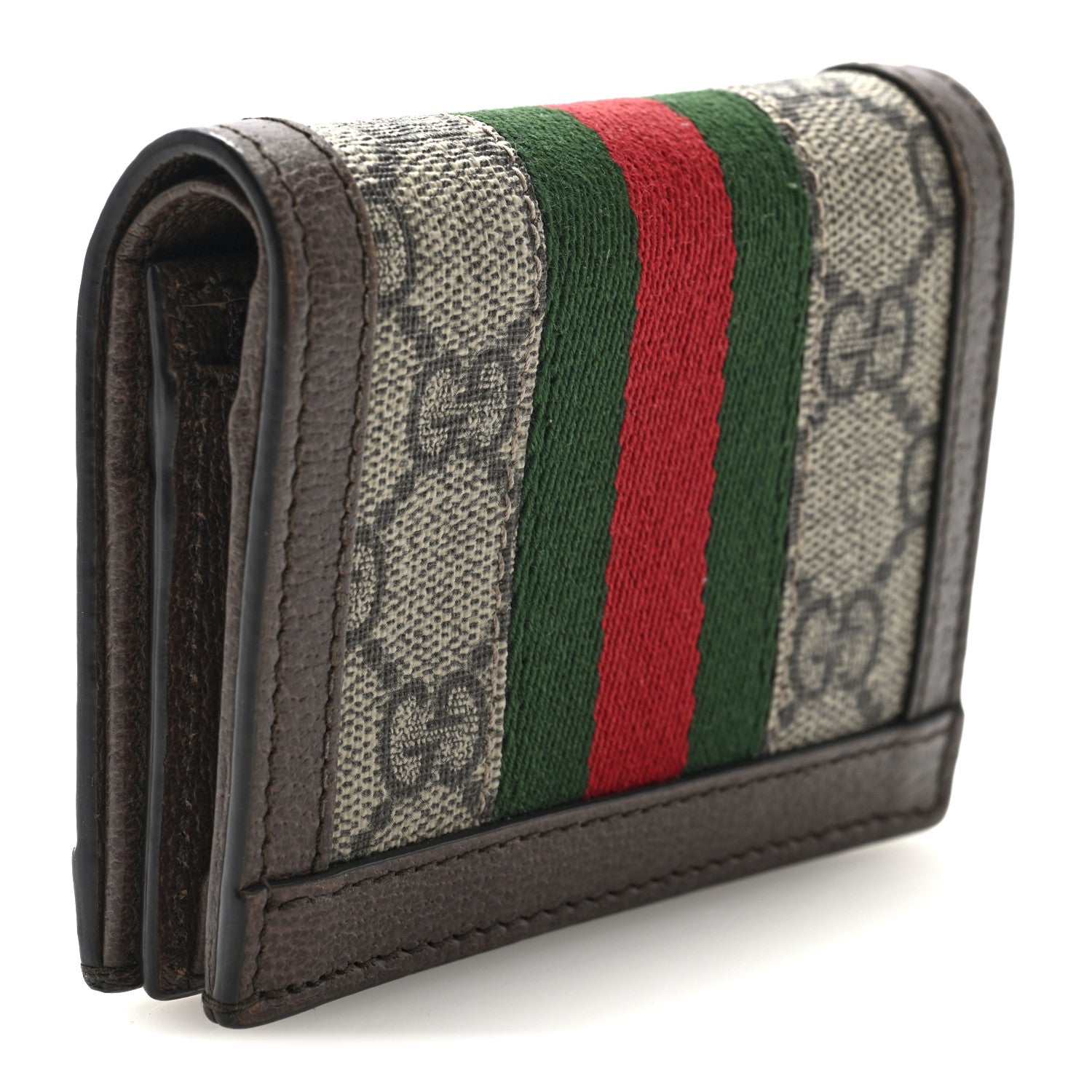 GG Supreme Monogram Web Ophidia Card Case Beige New Acero