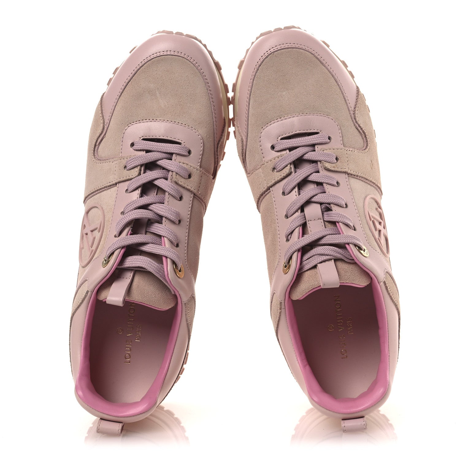 Suede Calfskin Run Away Sneakers 37.5 Pink