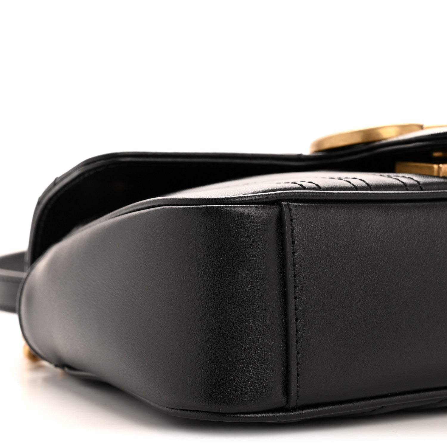 Calfskin Matelasse Mini GG Marmont Shoulder Bag Black