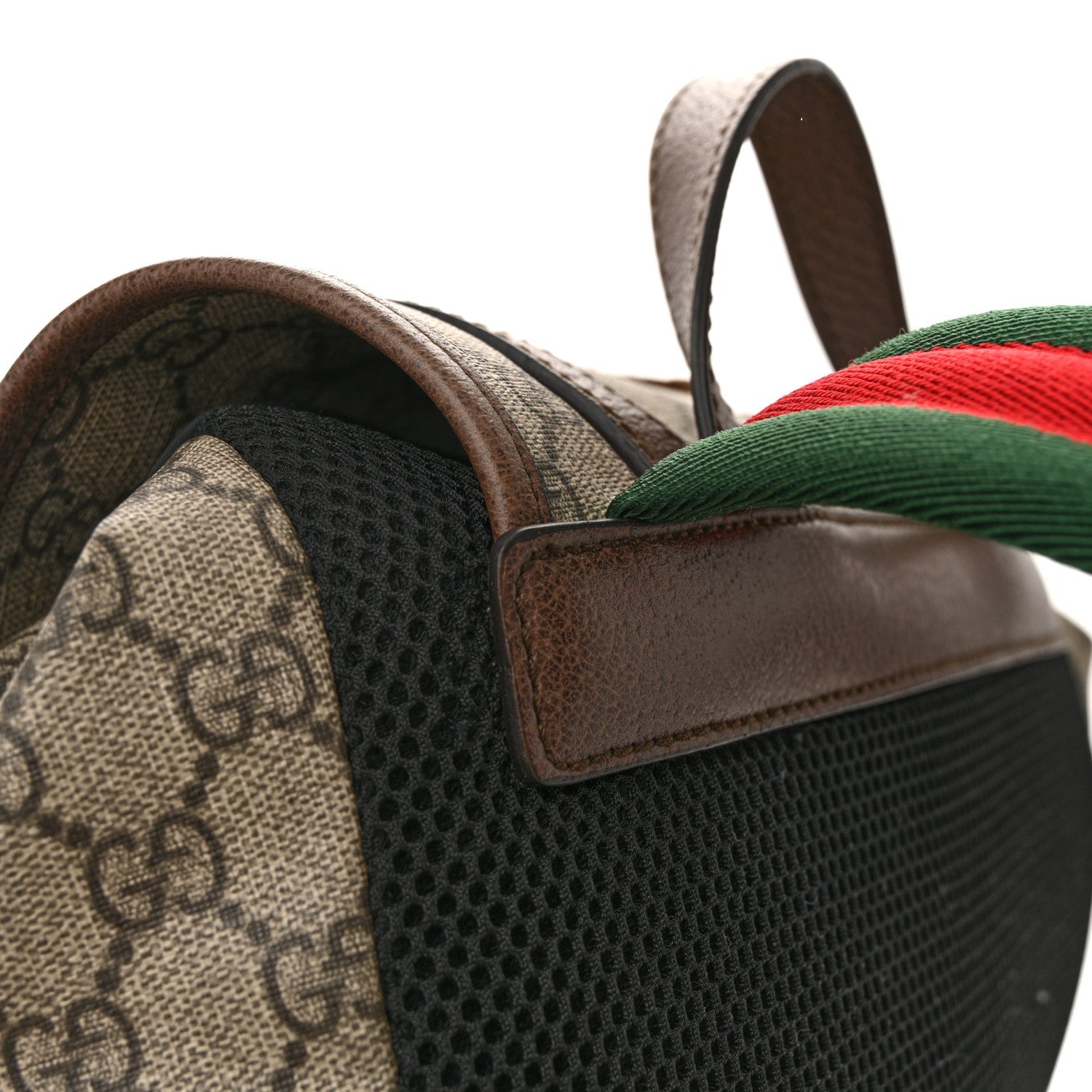 Soft GG Supreme Monogram Courrier Web Double Buckle Backpack Beige New Acero