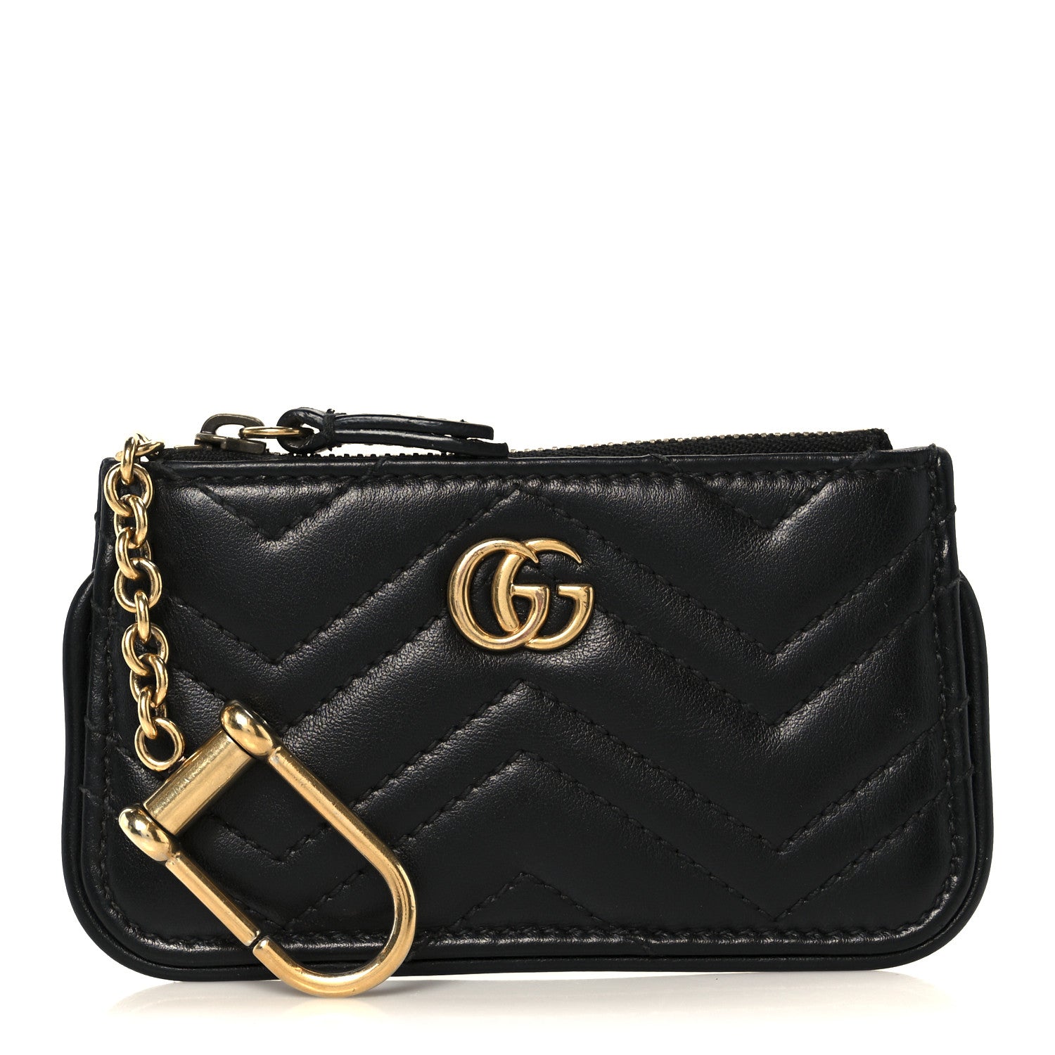 Calfskin Matelasse GG Marmont Key Case Black
