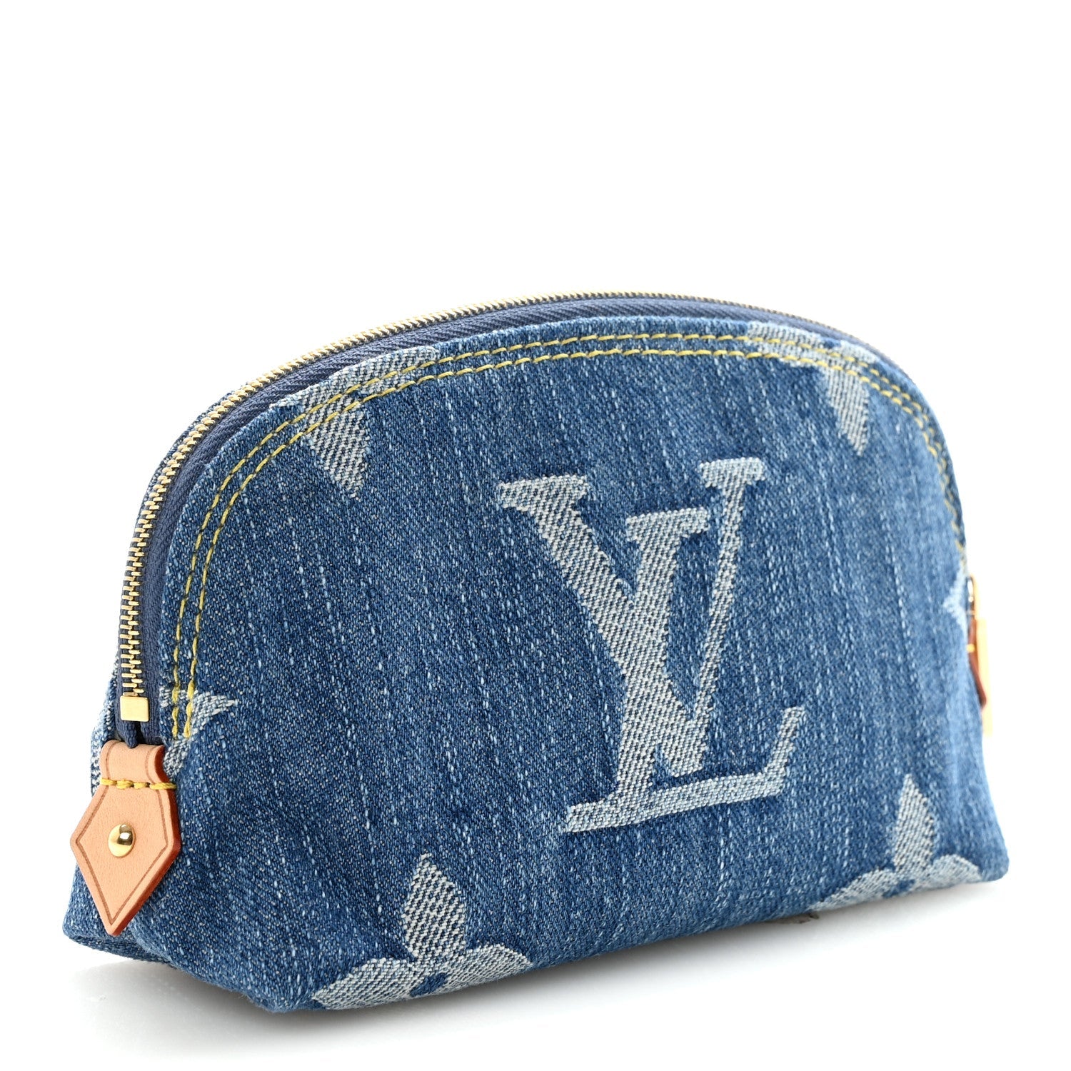 Denim Giant Monogram Pochette Cosmetique PM Denim Blue