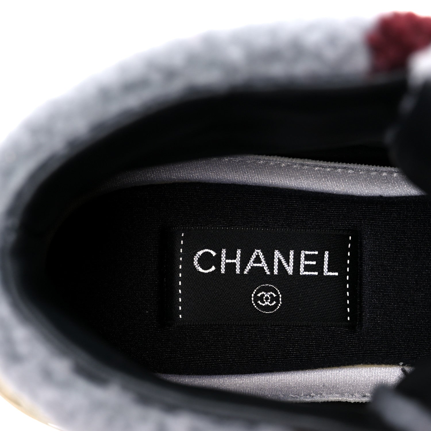 Shearling Suede CC High Top Sneakers 39 Grey Pink Burgundy