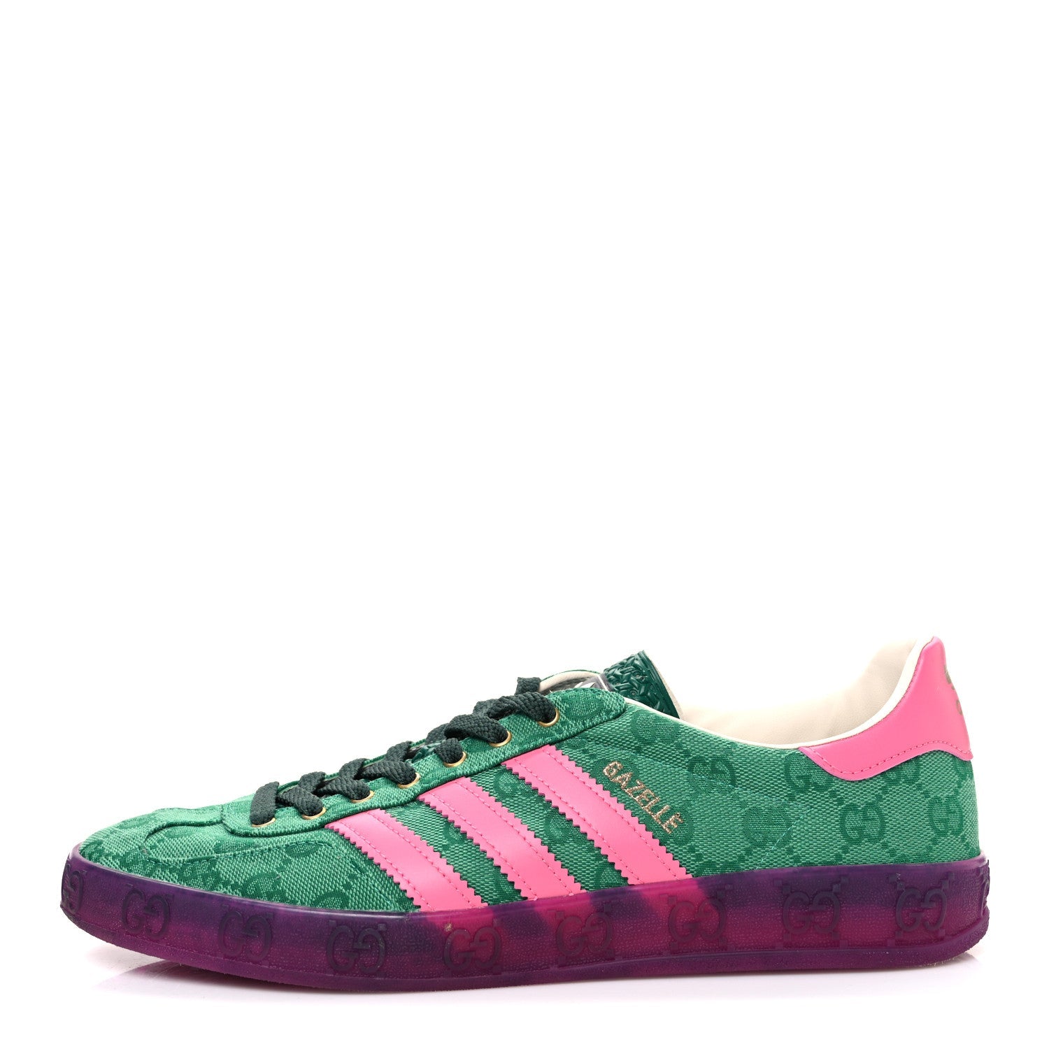 X ADIDAS GG Supreme Monogram Mens Gazelle Sneakers 10 Green Pink Strata