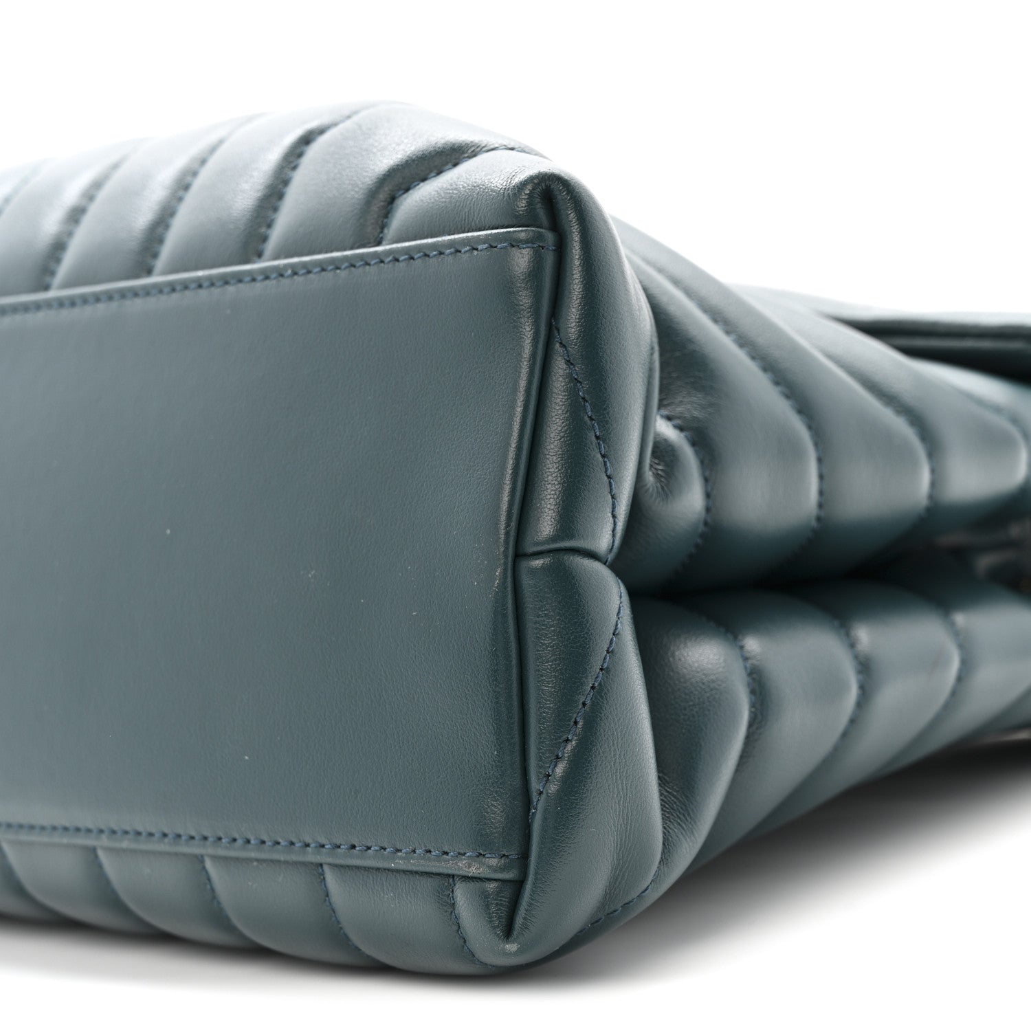 Calfskin Y Quilted Monogram Medium Loulou Chain Satchel Sea Turquoise