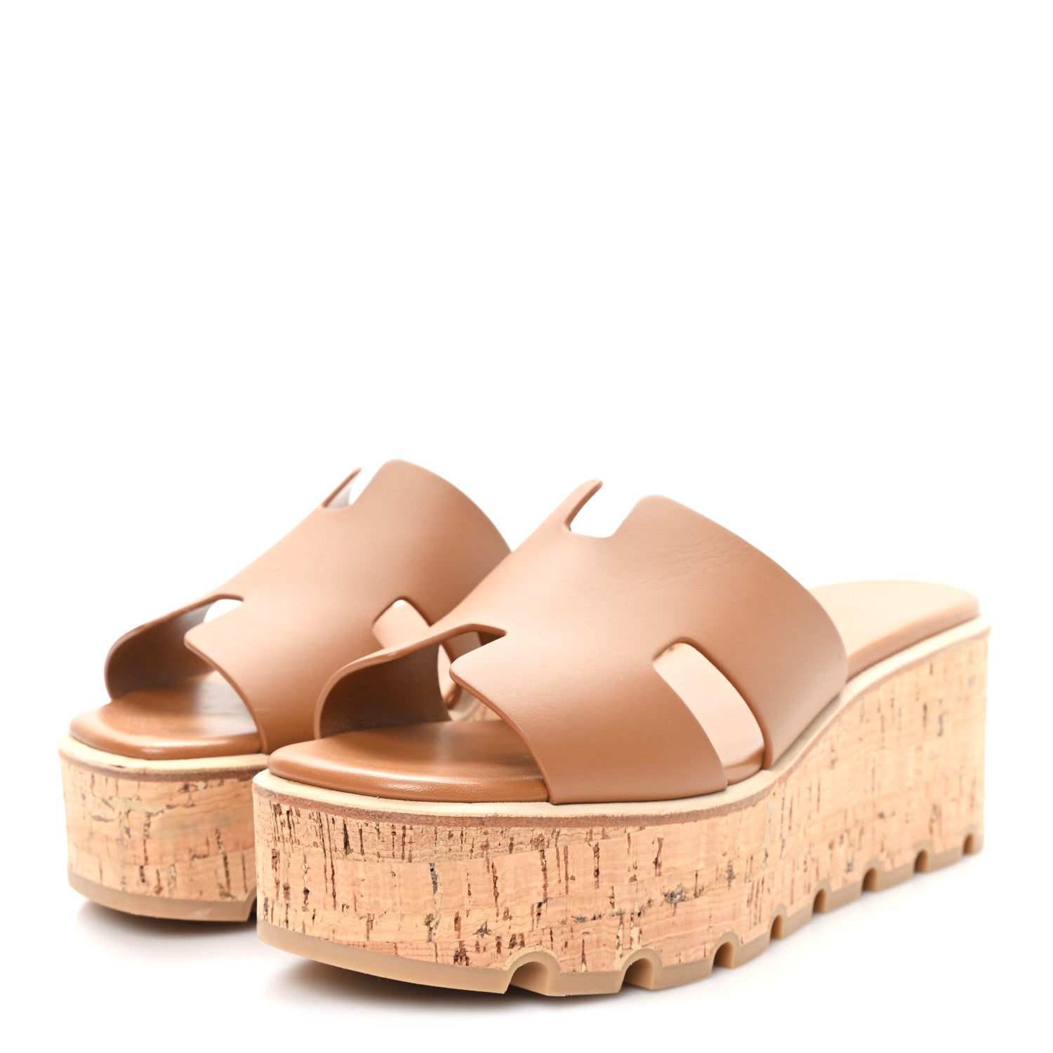 Calfskin Cork Eze 30 Sandals 38 Marron Glaise