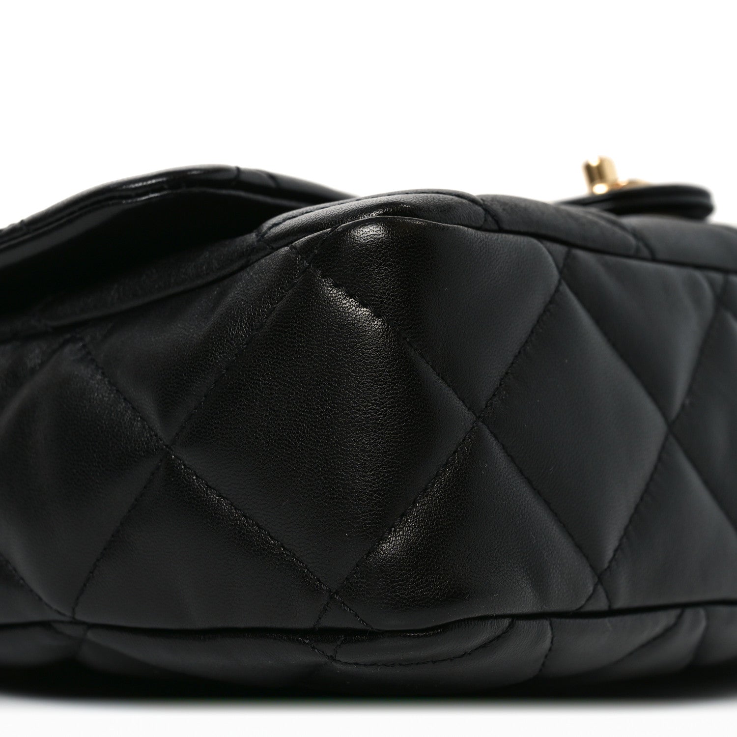 Lambskin Quilted Large CC Funky Town Flap Black