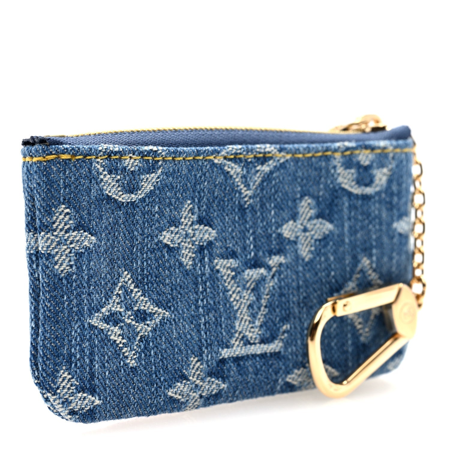 LV X TM Monogram Denim Cerises Key Pouch Blue