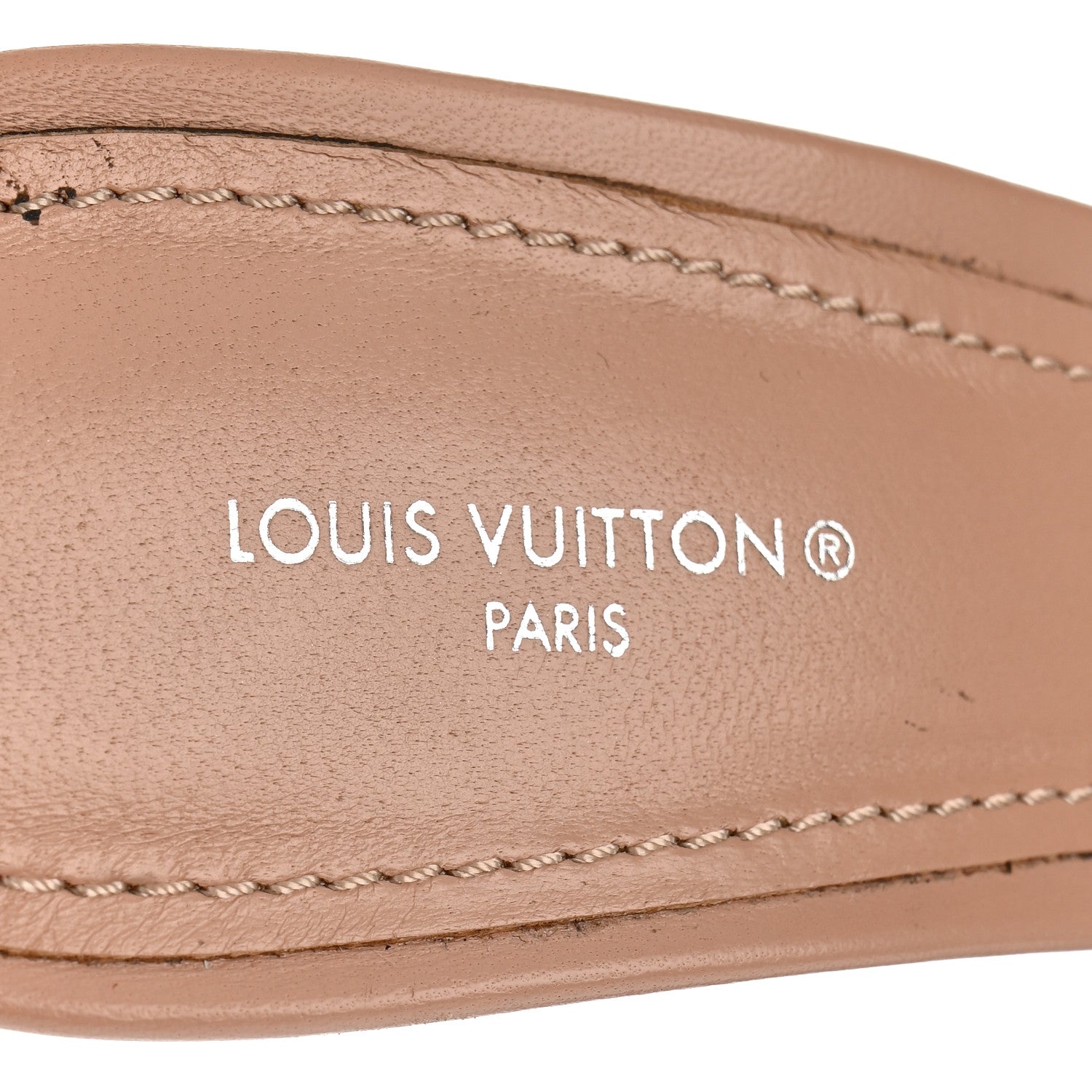 Lambskin Embossed Monogram Revival Mules 37.5 Peche Beige