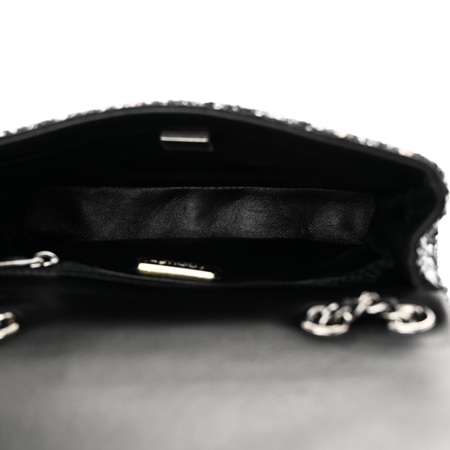 Shaded Sequins Mini Flap Black