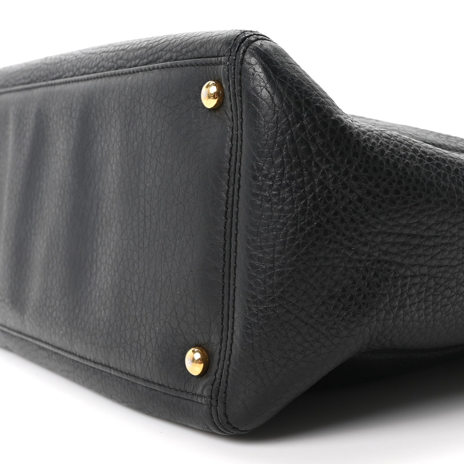 Calfskin Cerf Executive Shopper Tote Black