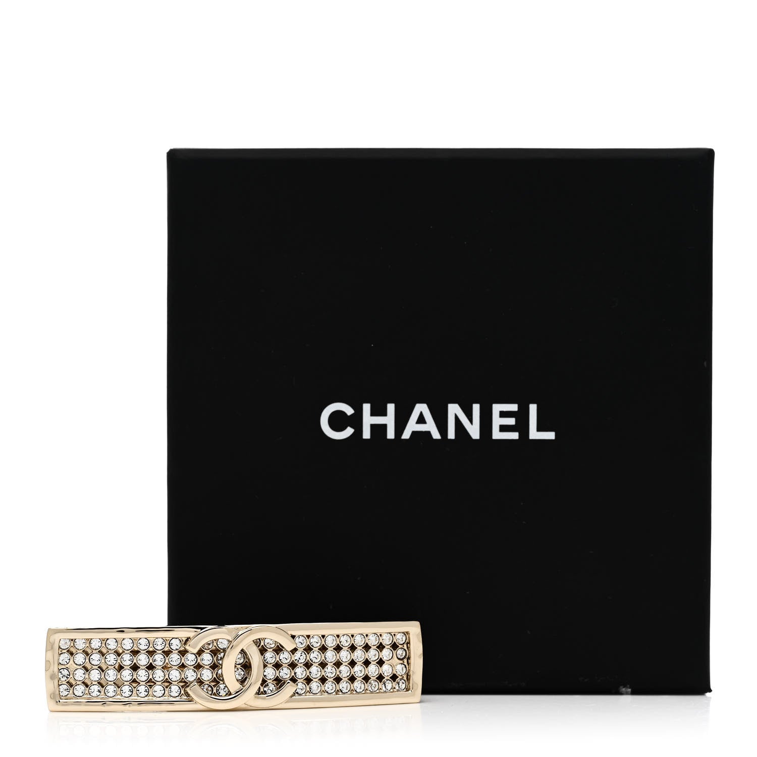 Metal Crystal CC Hair Clip Barrette Gold