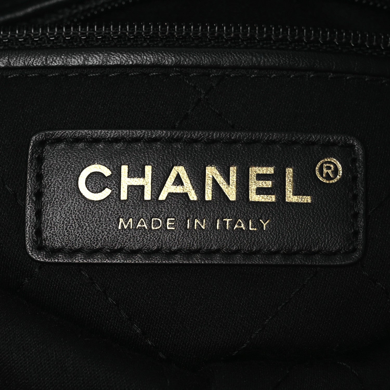 Shiny Calfskin Quilted Chanel 22 Backpack Black