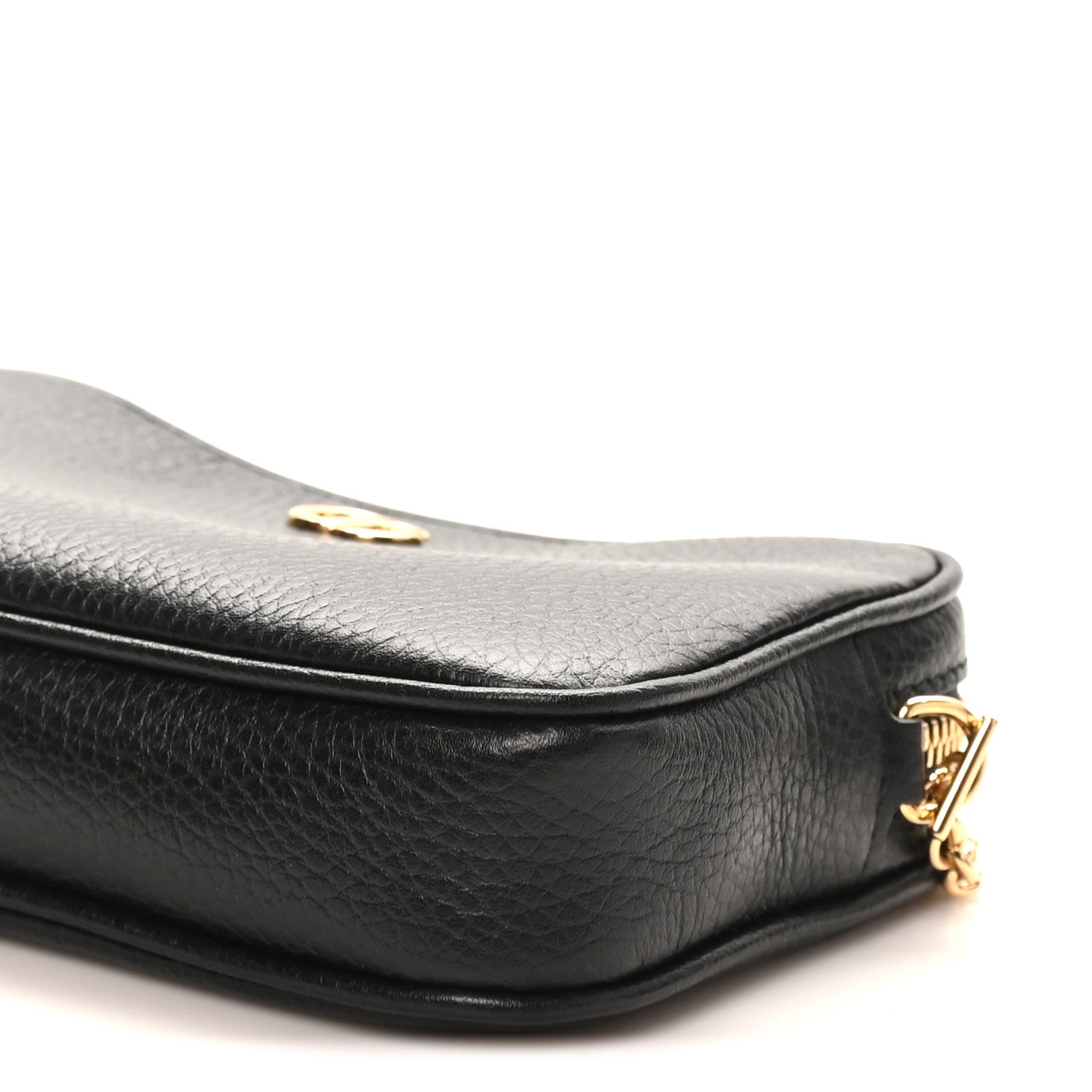 Dollar Calfskin Super Mini GG Marmont Chain Shoulder Bag Black